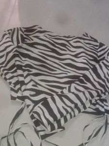 Zebra Print Tie Top
