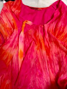 Chic Pink Tie-Front Blouse