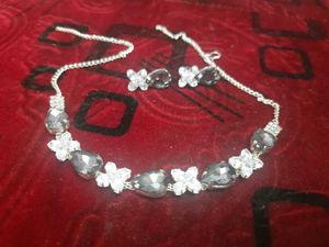 Elegant Silver Tone Necklace &amp; Earrings Set