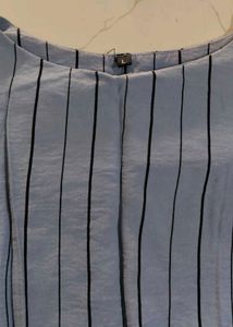 Striped Top with Lace Sleeves