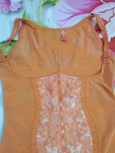 (460)Vintage Orange Lace Bodysuit