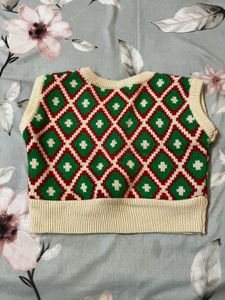 Retro Diamond Knit Vest