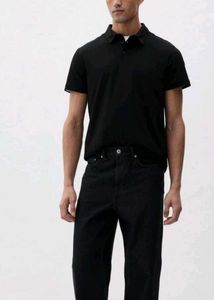 Black Polo Neck Tshirt- New