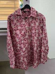 Floral Print Pink Shirt