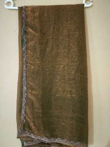Elegant Gold &amp; Green Saree