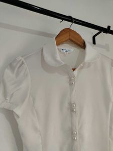 Y2k Pearl Button down Shirt