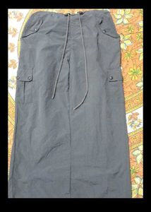 Grey Cargo Maxi Skirt