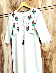 Offwhite Cotton Kurti Size-34
