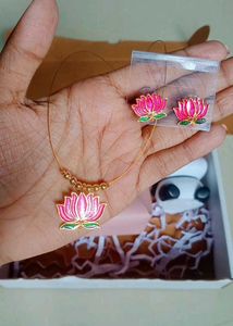 Lotus Necklace &amp; Earring Set