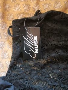 Sleek Black Lace Maxi Dress