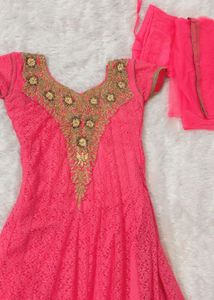 Elegant Pink ethnic gown set