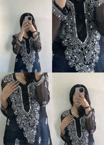 Elegant Black Embroidered Kurta