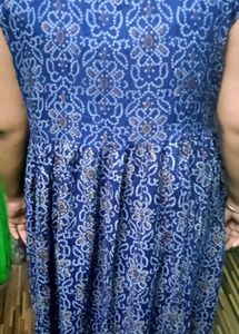 Blue Printed Ethnic frock kurta
