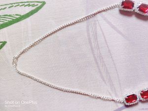 Red Colour AD Necklace Set