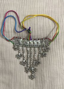 Oxidized Silver Colorful Choker
