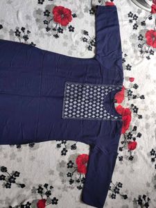 Elegant Royal Dark Blue Kurta For Women