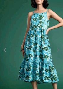 Sangria Floral Printed A-line Dress