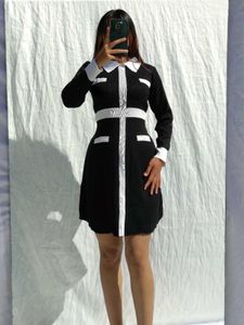 Korean Black Fit And Flare Dress
