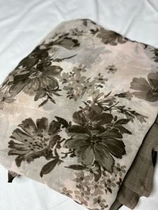 Charcoal Grey Georgette Gotta Patti Saree