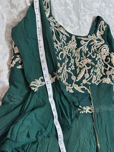 Emerald Green Embroidered Gown