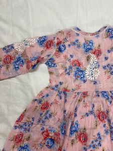 Floral Chikankari Short Kurti