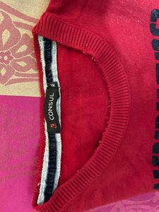 Smart Red Sweater Machine Made