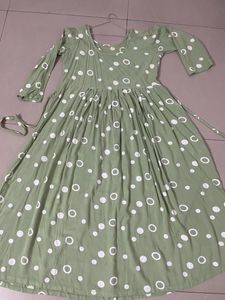 Sage Green Polka Dot Dress