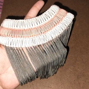 BOHO CHIC Metal Fringed Choker Necklace
