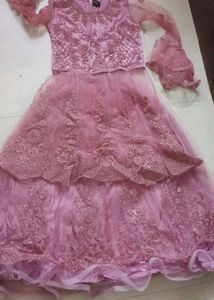 Beautiful Net Lehenga With Long Top