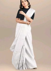 Elegant White Saree