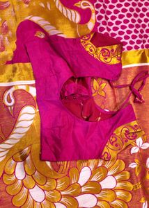 Elegant Pink Peacock Saree