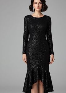 Elegant Black Sequin Dress