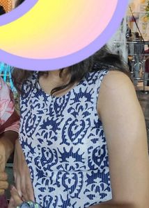 Blue Printed Long Kurta