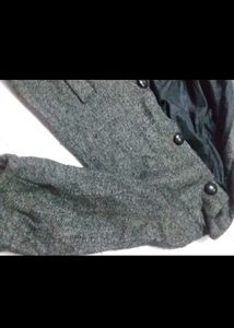 Elegant Grey Wool Blend Coat