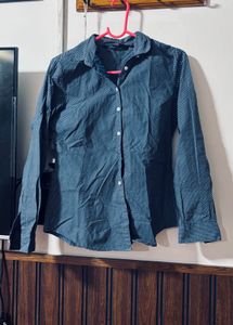 Navy Polka Dot Button-Up