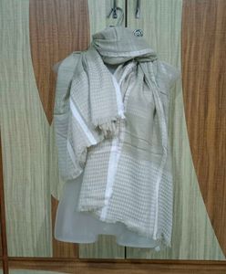 Calvin Klein Stylish Neutral Scarf with White Stri