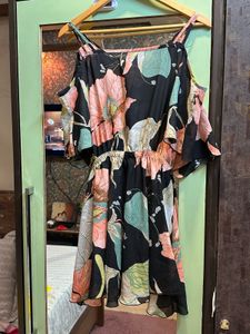 Korean Womeness  Off Shoulder Floral Sun Dress