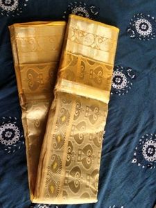 Elegant Yellow Saree With Zari Unused New.