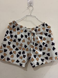 Heart Print Casual Shorts
