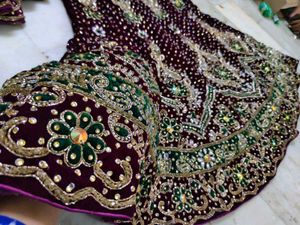 Bridal Lehenga Velvet Full Work Only Blouse Not Av