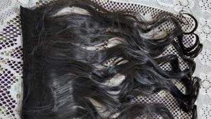 Synthetic Artificial  Hair Extensio N In L.brown