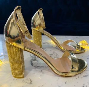 CATWALK Golden Shimmering Block Heels