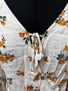 Hollister White Floral Top
