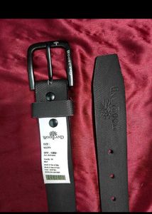 Woodland Black Leather Belt