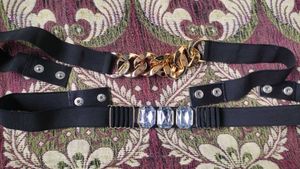 Black belts with gold/crystal accents