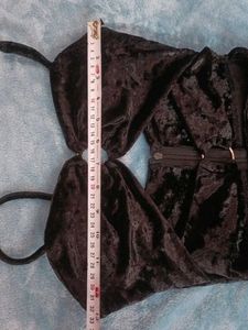 BUST 26..(NOT 30)Chic Black Velvet Mini Dress