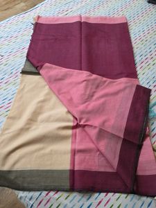 Elegant Pink Cotton Saree