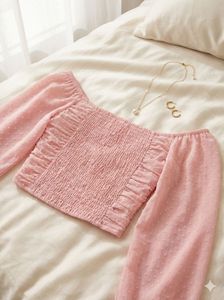 Chic Pink Off-Shoulder Crop Top