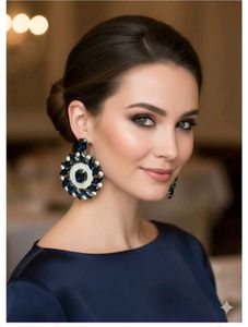 Elegant Blue Stone Earrings new with tag