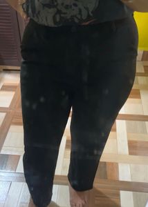 Black Wide Leg Trousers In Size M